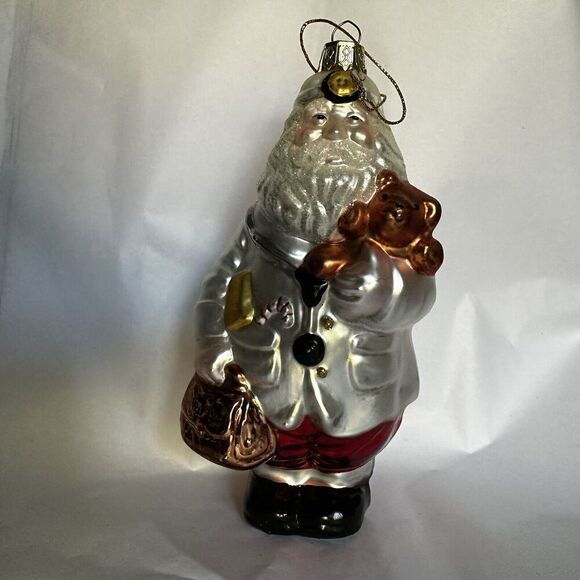 LAO MAI Blown Glass Doctor Dr. Santa Christmas Ornament 6” Gift Sack Physician - Picture 7 of 13